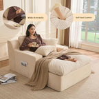 63" Chaise Lounge Chair Indoor, Set of Convertible Sleeper Sofa Couch - Image 4