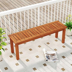 Tangkula Outdoor Wood Bench, 2-Person Backless Patio Garden Bench - Image 2