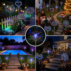 btfarm 4 Pack 120 LED Solar Garden Lights Outdoor, 8 Modes Firework Lights - Image 7