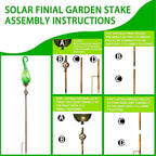Garden Solar Lights Outdoor, Decorative LED Pearlized Glass Spiral Garden Stake - Image 7