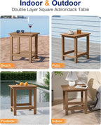 YEFU Outdoor Side Table for Patio: 16" HIPS Weather - Image 7