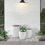 Kante 20", 13.4" Dia Round Concrete Planters, Outdoor Indoor Modern Decorative - Image 3