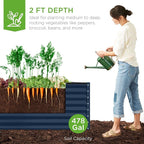 Best Choice Products 8x4x2ft Outdoor Metal Raised Garden Bed, Deep Root Planter - Image 4