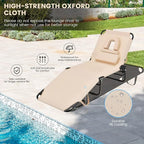 GYMAX Tanning Chair, 350lbs Beach Lounge Chair - Image 4