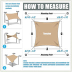 Amgo 14' x 14' x 19.8' Beige Right Triangle Sun Shade Sail UPF50+ Canopy Awning - Image 6