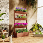 SUNYRISY 4 Tiers Vertical Wooden Raised Garden Bed Outdoor, Freestanding Garden - Image 4