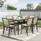 TLSUNNY Patio Outdoor Table W/ 1.69″ Umbrella Hole, Outdoor Metal Furniture - Image 2