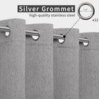 Easy-Going Linen Look Outdoor Curtains Waterproof Windproof Porch Curtains - Image 3