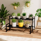 Garden 4 you 2 Tier Metal Plant Stand Outdoor Indoor Waterproof, Stackable - Image 6