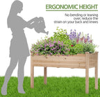 Yaheetech 2pcs Raised Garden Bed 48x24x30in Elevated Wooden Horticulture - Image 5