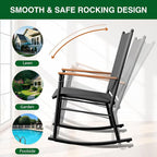 Shintenchi Outdoor Rocking Chairs Set of 2, Upgraded High Back Patio Rocking - Image 5