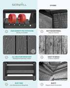 SERWALL Patio Dining Table and Bench Set - Image 7