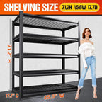 71" H Garage Shelving Heavy Duty Storage Shelves, Adjustable Metal Shelving Unit - Image 3