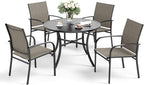5 Piece Patio Dining Set for 4, Outdoor Table and Chairs Set for Lawn Backyard - Image 8