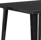 EMMA + OLIVER Commercial Grade 31.5" Square Black Metal Indoor-Outdoor Bar - Image 5