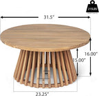 Merax Patio Outdoor Acacia Wood Round Coffee Table - Image 7