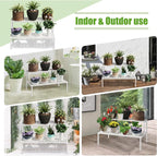 Metal Plant Stand Metal 2 Tier Potted Multiple Flower Pot Holder Plant Shelf - Image 6