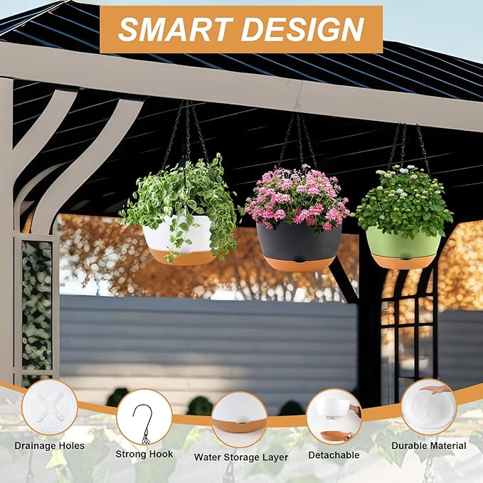 4 Pack Plastic Hanging planters - Image 4