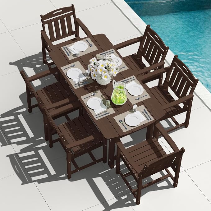 Outdoor Rectangle Dining Table, Heavy-Duty HDPE Table - Image 2