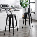 AC Pacific 30” Metal Barstool Set of 2 – Country Rustic Style - Image 2