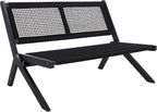 SAFAVIEH Outdoor Collection Kobina Black Acacia Wood/Black Rope Foldable Bench - Image 4