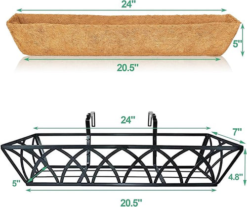 24in 4pcs Planter Box with Coco Liner, Rust-Resistant Metal Frame, Drainage Hole - Image 2
