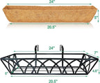 24in 2pcs Planter Box with Coco Liner, Rust-Resistant Metal Frame, Hydration - Image 2