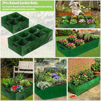 Fabric Raised Garden Bed, 2 Pack 8 Grids and 4 Grids, 128 Gallon Rectangle Grow - Image 7