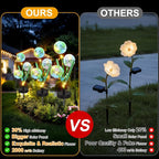 Upgraded Solar Garden Lights, 4 Pack Outdoor Solar Lights, Bigger Round Panel - Image 6