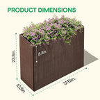 IDZO All Weather Wicker Planter Raised Garden Bed, 24 in Tall Round Rattan - Image 2