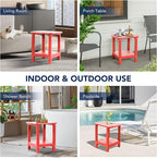 nalone Adirondack Side Table 16.5" Outdoor Side Table HDPE Plastic Double - Image 8