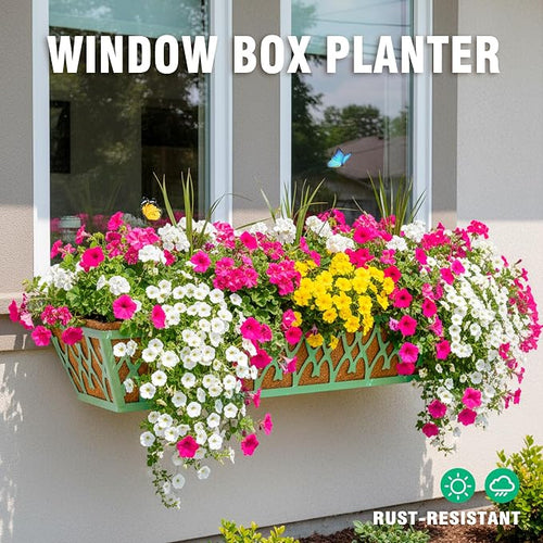 4 Pack 30 Inch Window Boxes Planters Railing Planter Box - Image 2