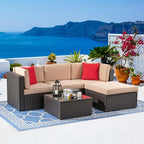Vongrasig 5 Piece Patio Furniture Sets, Outdoor Patio Set Sectional Sofa - Image 2