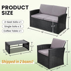 4-Piece Patio Furniture Set, Wicker Outdoor Rattan Sectional Sofa - Image 6