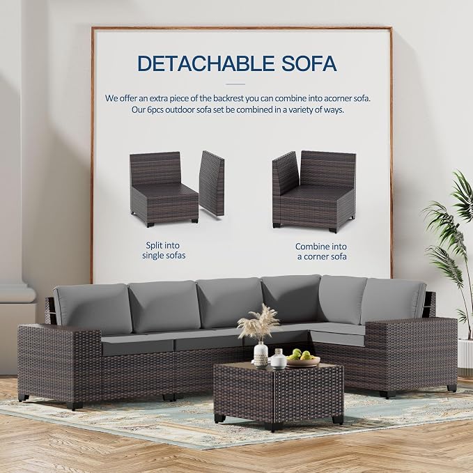 Kullavik 7 Pieces Outdoor Patio Furniture Set - Image 4
