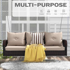 DWVO 3 Seats Porch Swing Hanging Bench Swing Outdoor Wicker Patio Swing Lounge - Image 2