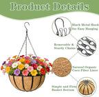 Black Flat Iron Metal Hanging Planter Basket - Image 4