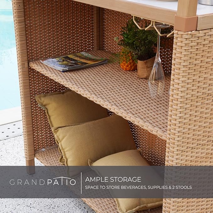 Grand patio Outdoor Tiki Bar Set - Image 4