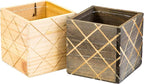 Wood Planter Box with Diamond Cross Hatch Style, 5 Inch Square, Rose Wood - Image 3