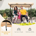 Porch Swing Outdoor, 3 Person Patio Swing w/Removable Cushion, Stand & - Image 7