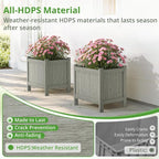 LUE BONA Outdoor Plant Pots, 13.7" x 12.5" x 14.5" HDPS Flower Pots - Image 4