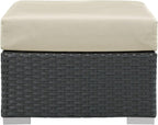 Modway EEI-1855-CHC-BEI Sojourn Wicker Rattan Outdoor Patio Coffee Table - Image 5
