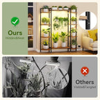 C1 Plant Stand Indoor with 6 Grow Lights, 6 Tiered Large Metal Plant Stand - Image 2