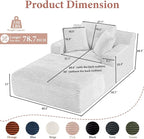 78.7" Chaise Lounge Chair Indoor, Oversized Boneless Couch Comfy Upholstered - Image 2