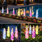 KOOPER Solar Lights Outdoor Garden Decor, 8 Pack Upgraded Delphinium Solar - Image 5
