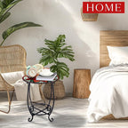 Outdoor Side Table Round Small Mosaic Patio Accent Indoor End Plant Coffee Tea - Image 5