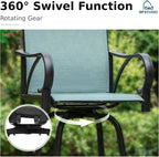 MFSTUDIO Outdoor Bar Stools Set of 2, Swivel Bar Height Patio Chairs Outdoor - Image 4