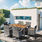 Shintenchi 7 Piece Patio Dining Set, Wicker Patio Conversation Set - Image 2