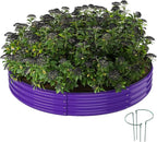 Galvanized Metal Planter Round Raised Garden Bed Kit by ZFHgarden