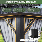 Aoxun Hardtop Gazebo 10x12, Aluminum Frame Canopy - Image 5